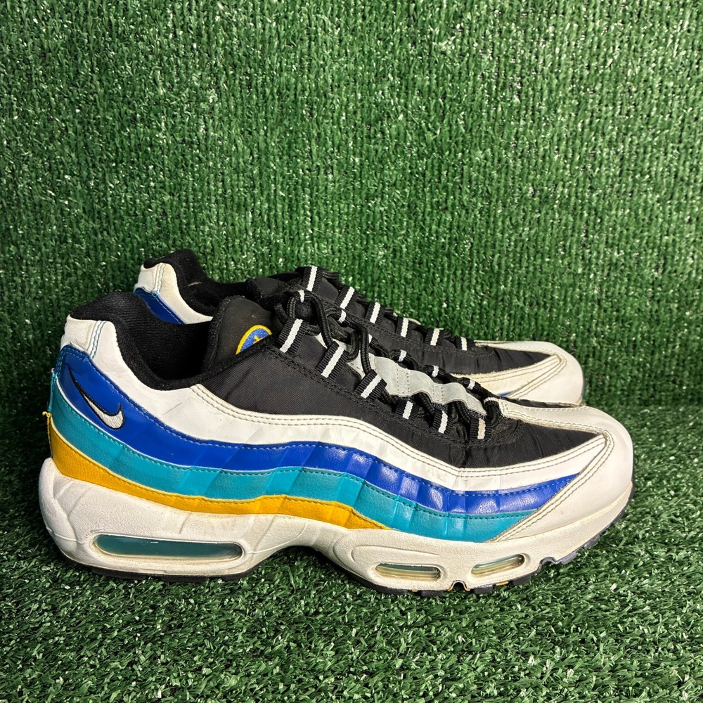 Nike Air Max 95 Windbreaker Leather Sportswear Sneakers White Multi Mens Sz 9.5